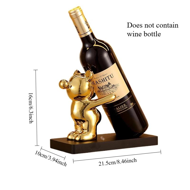 Ceramic Bubble Bear Wine Bottle Holder Countertop Storage Stand for Wedding Party Home Decor