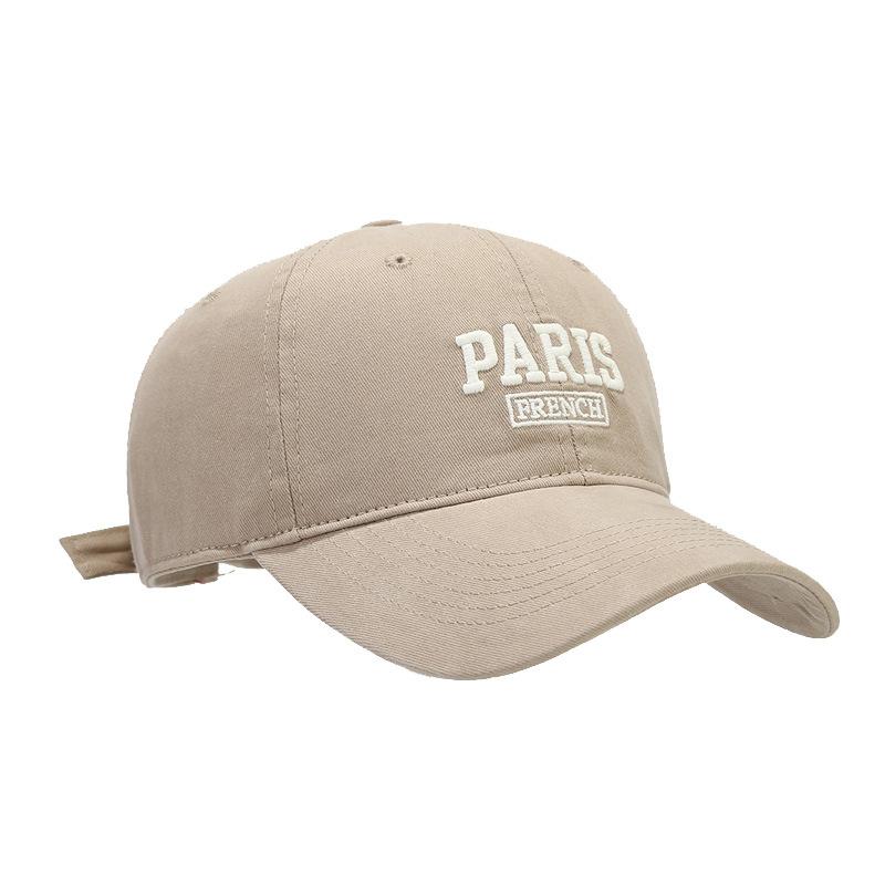 Simple PARIS letter embroidered baseball cap spring and summer versatile sunscreen visor, couple soft top cap