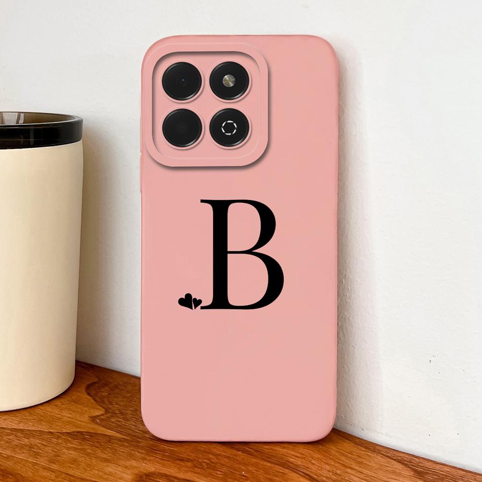 For Honor X6B Plus Case Simple Heart Letters Soft Liquid Silicone Phone Housing For Honor X6 B X6b+ Full Protection Back Covers