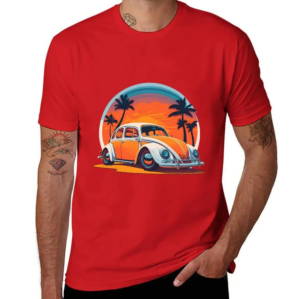 Sunset Drives: Vintage Iconic Car in Captivating Retro Sunset T-Shirt plus size t shirts cute clothes T-shirt
