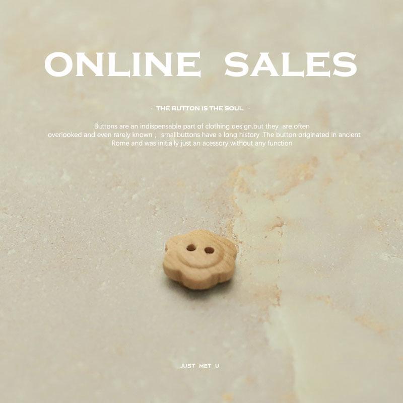 **MOSN Children's Knitted Cardigan Top**: Wooden Button Plum Blossom Design with Collared Sleeves