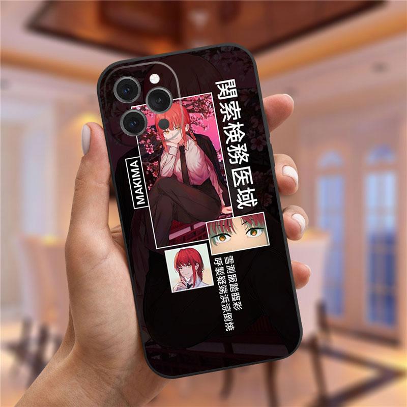 Japānas karikatūra Anime motorzāģa vīrieša tālruņa korpuss iPhone 13 Pro Max XR XS Max 6s 7 8 Plus 12 Mini 11 Pro Max mīksts TPU vāciņš Funda