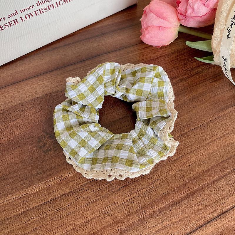 Blue Plaid Lace Hair Ribbon - Gentle On Hair, Cute Ballet Style for Girls