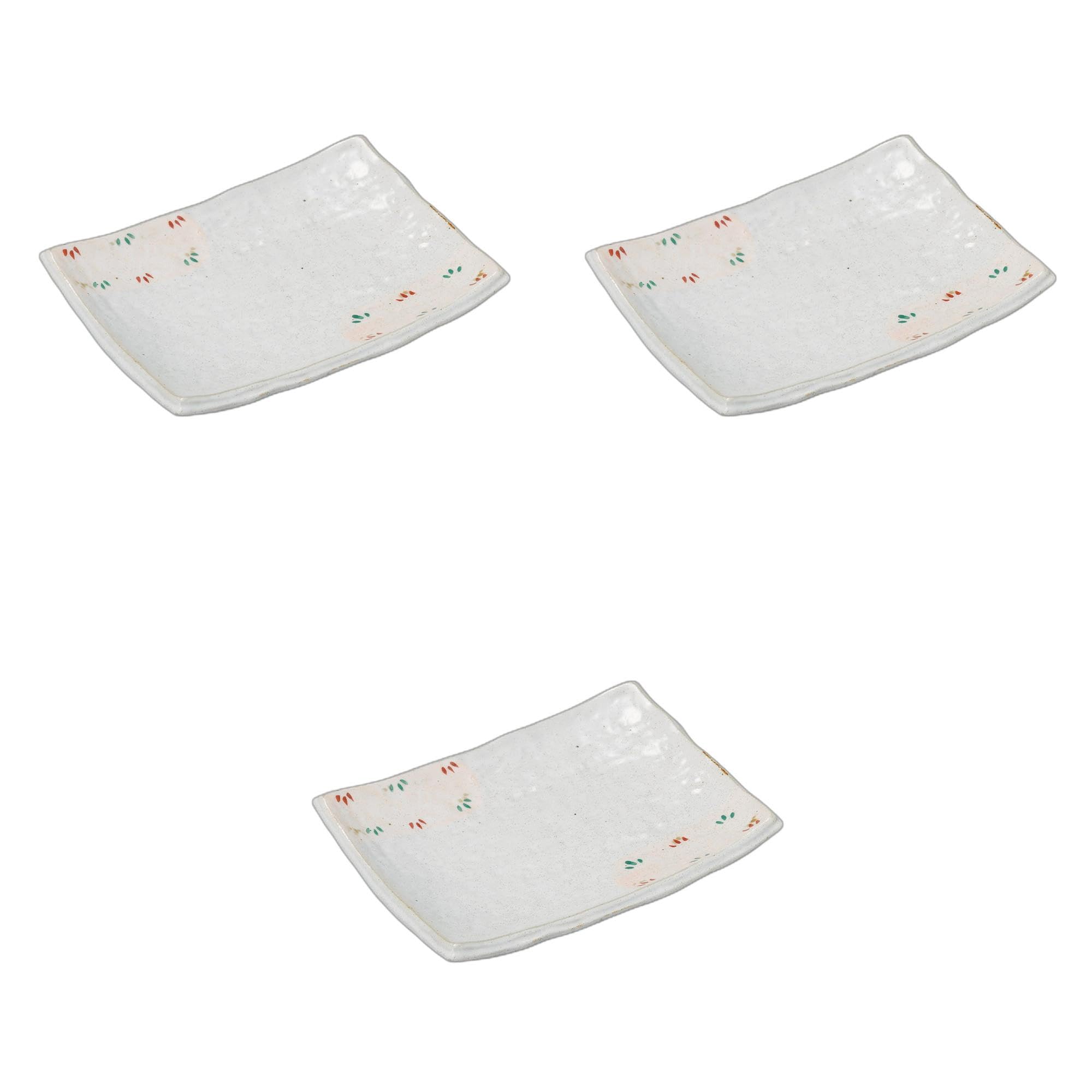 

Set of 3 Yakimono Plates x 16 x Ceramic Yakimono Plates by Setomonohonpo Snow-Glazed Four-Legged [21 2.7 cm]