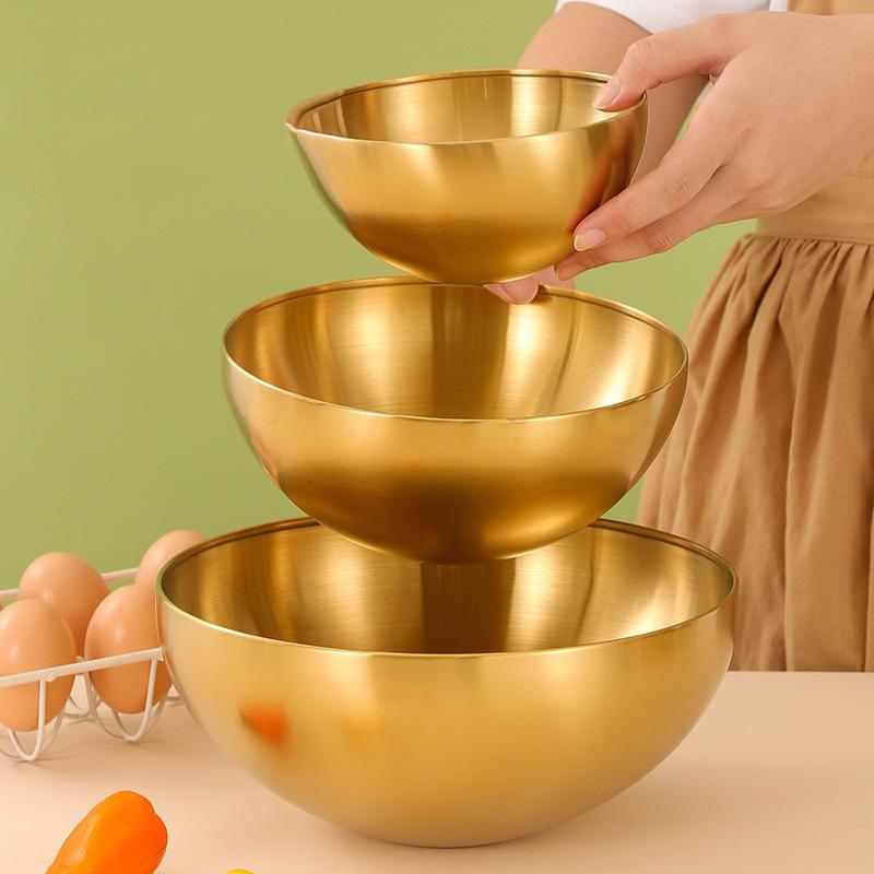 3Pcs Stainless Steel Salad Bowls Set Oven Safe Durable Kitchen Mixing Bowls With Measurement Marks For Baking And Mixing