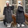 Women’s Calf-Length Windproof Thicken Warm Winter Jacket With Fur Lapel