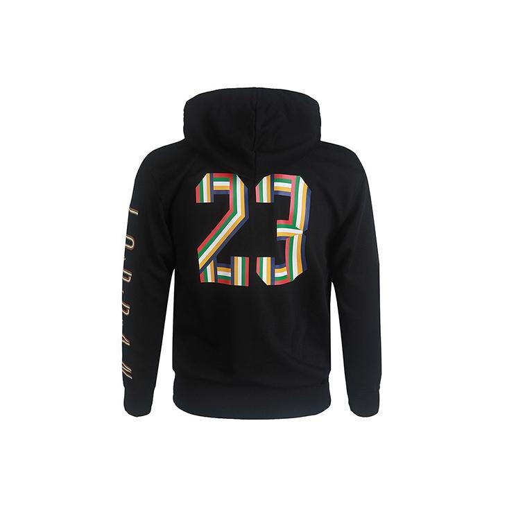 Jordan Logo Print Zip-Up Hooded Jacket Men Outerwear Black CZ5429-010