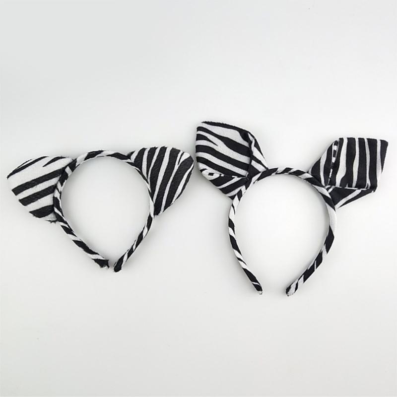 Opaski na głowę ze zwierzętami Paskowane Kreskówkowe Uszy Zebry Obręcz do włosów Urocze Akcesoria do włosów Impreza Rekwizyty do zdjęć