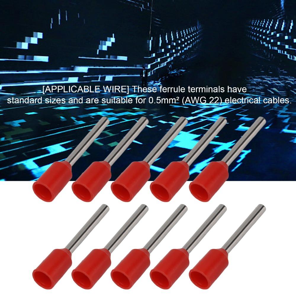 1000Pcs for AWG22(0.5mm²) Wire Insulated Ferrules Terminal  Electrical Wiring