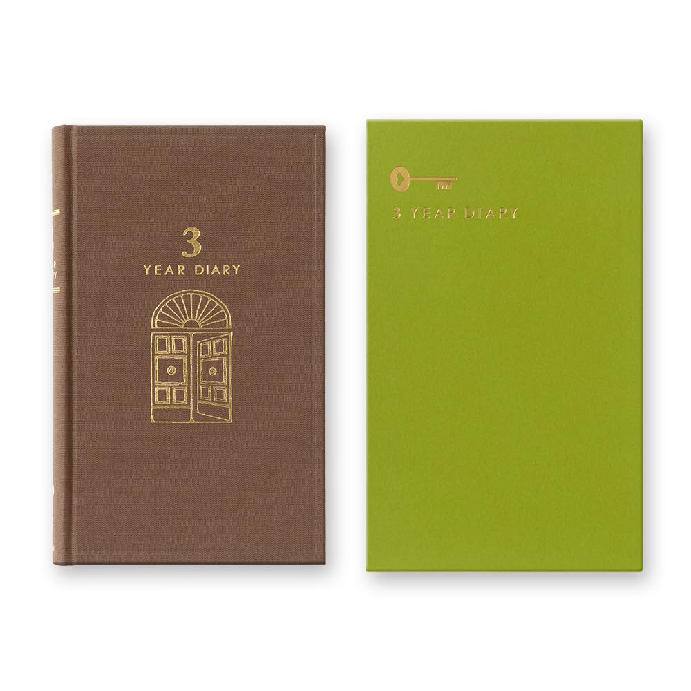 DESIGNPHIL MIDORI Consecutive Brown 12395006 Diary, 3-Year Use, Cover,