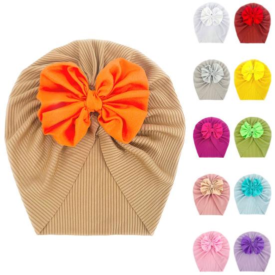 Baby Turban Threaded Bowknot Comfortable To Wear Soft-touching Summer Infant Lovely Kids Beanie Headwear Hat Birthday Gift