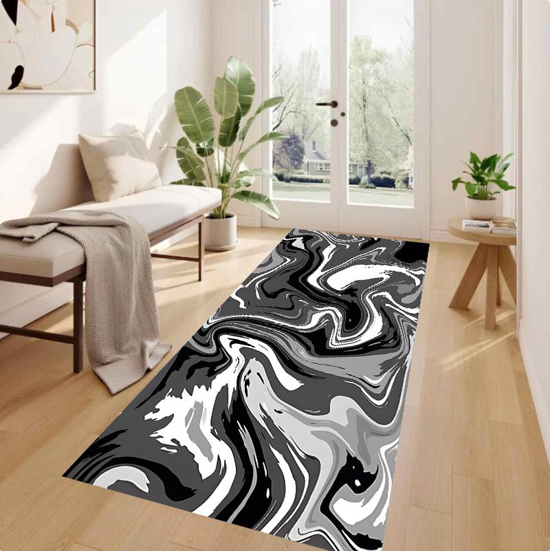Carpet Mat Rug Home Decoration Dark Green Wave River Pattern Floor Area Rug Living Room Bedroom Modern Abstract Style