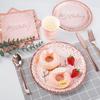 175PCS Happy Birthday Plates and Napkins Party Supplies, Paper Pink and Rose Gold Plastic Forks Knives Spoons Serve 25 Guests for Girl Women