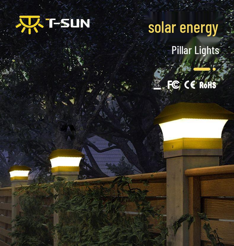 Luzes de Pilar Solar Externas Impermeáveis para Portões de Vila e Cercas de Jardim