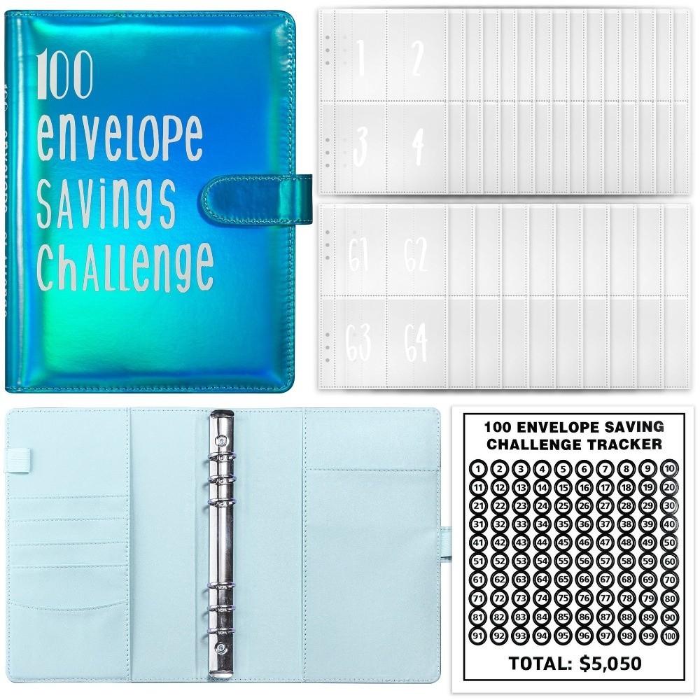 Dazzling Colors Challenge Budget Binder PU Leather Savings Challenge Notepad  New Year