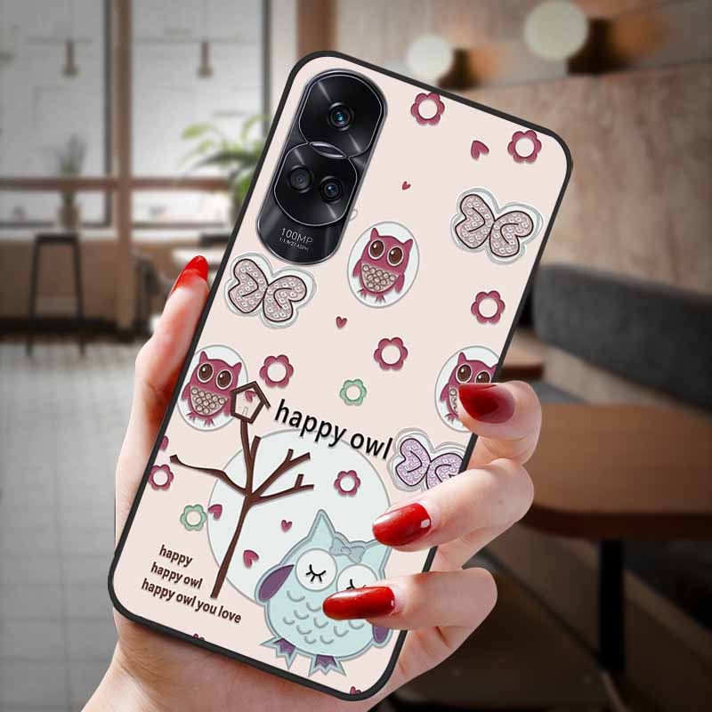 For Honor 90 Lite 5G Case 3D Flower Relief Emboss Silicon Back Cases For Honor 90 Cover Honor90 Pro 90Pro 90Lite Soft Protective