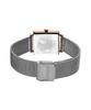 BERING Square Quartz Grey x Rose Stainless Mesh Official Internal Sapphire Scratch Shatter Resistant Ladies' Watch, Gold, Steel, Strap, 18226-369,