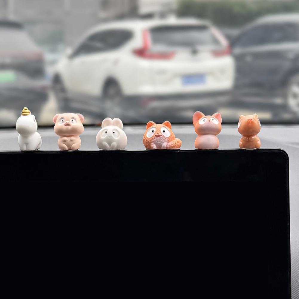 Car Center Console Dashboard Cute Cartoon Friendly Animals Ornament Interior Decoration for Girls Gifts Car Interior Accessories