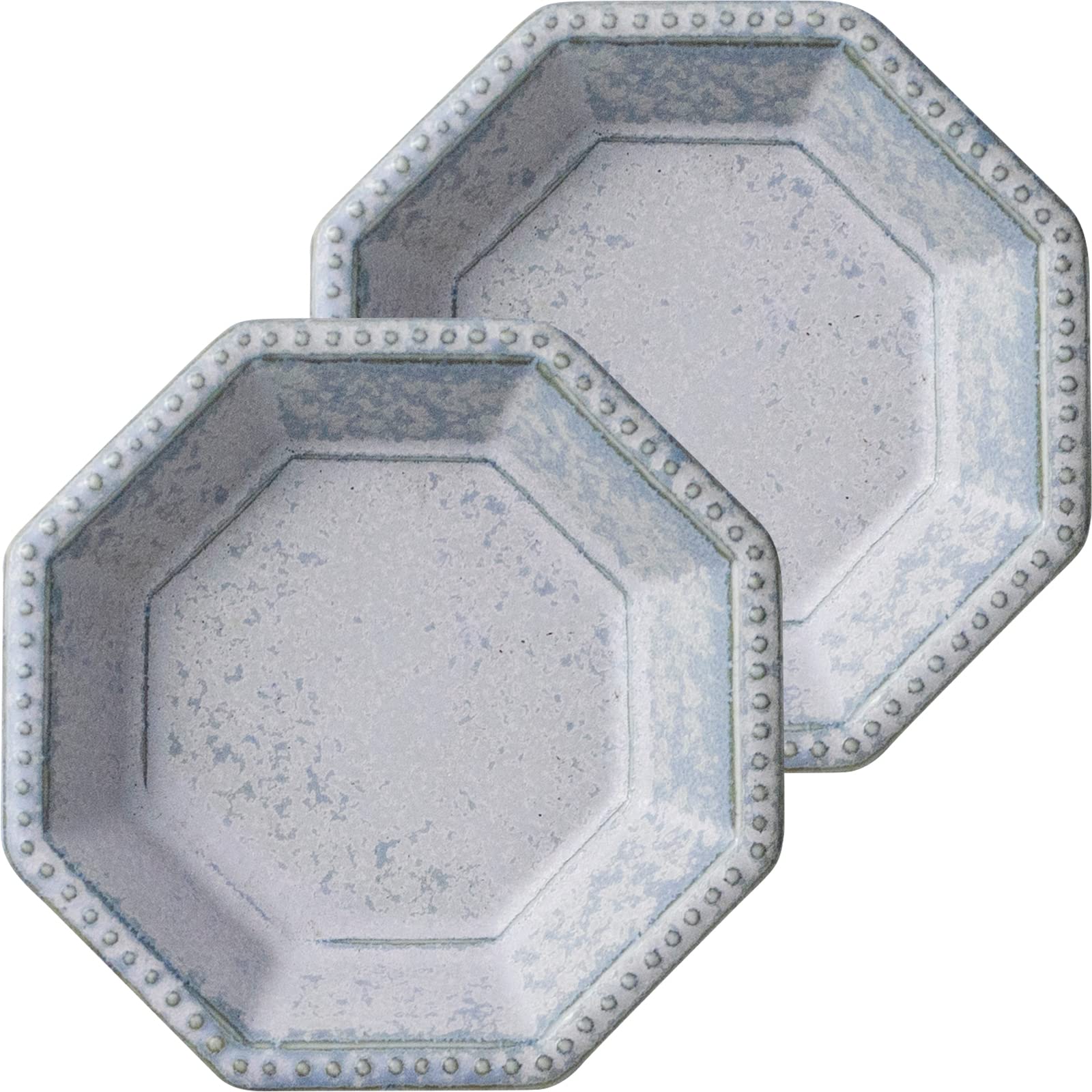 

Minoru Pottery Mino Ware Amy 85 Octagonal Plates, Blue Matte, Set of 2