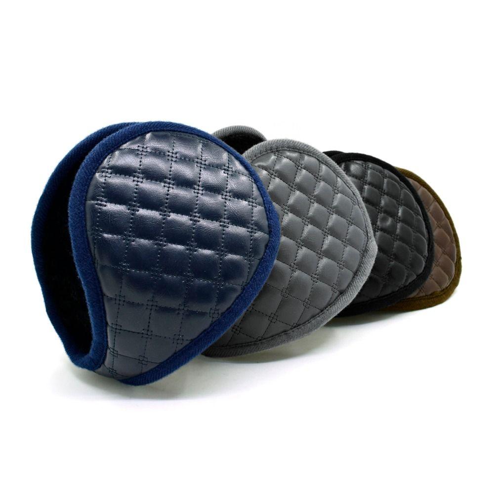 Keep Warmer Plaid Pure Color Blank Winter Ear Cover Plush Earmuffs Men Ear Cover Women Earmuffs