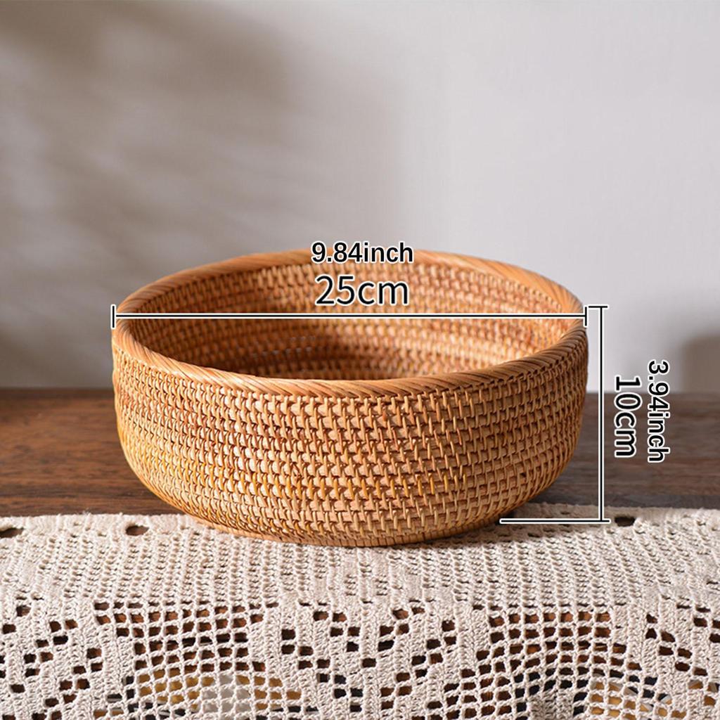 Hand-woven Rattan Basket, Food Storage Home Decoration, Holder, Woven Bowl,