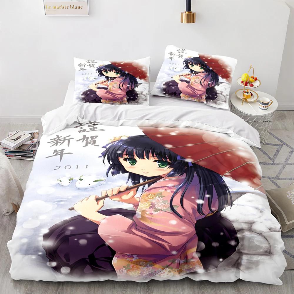3D Printed Kawaii Girl Bedding Set Anime Sexy Girl Duvet Cover Double Twin Full Queen King Adult Kids Bedclothes Quilt Cover