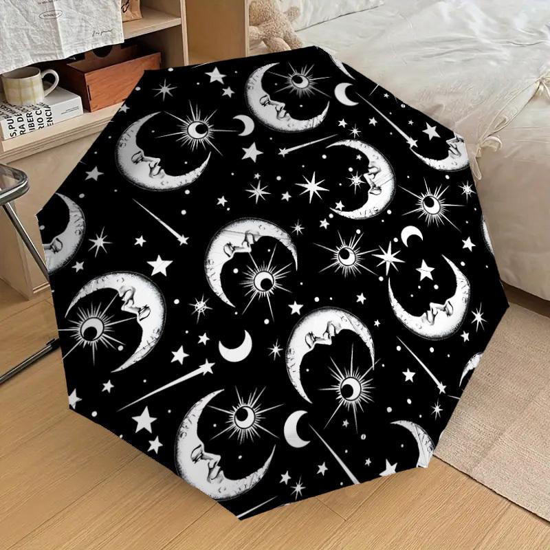 

1pc Moon Phase Pattern Automatic Open/Close Umbrella, 8-Rib Sturdy Frame, Umbrella for Travel, Everyday, Formal Events yy251126007
