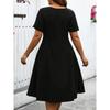 Summer Plus Size Women's Dress V-neck Button Up Dresses