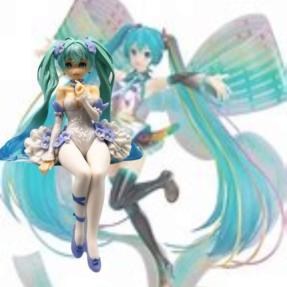 15cm Pink Butterfly Flower Spirit Hatsune Miku Pvc Figure Model