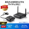 Sanwa Supply Wireless Webcam Conversion Up to 25m 4K Kit, 5GHz, Range, Compatible, USB-A/USB-C 2-Way, Windows/Mac/ChromeOS Compatible, CMS-EXW01