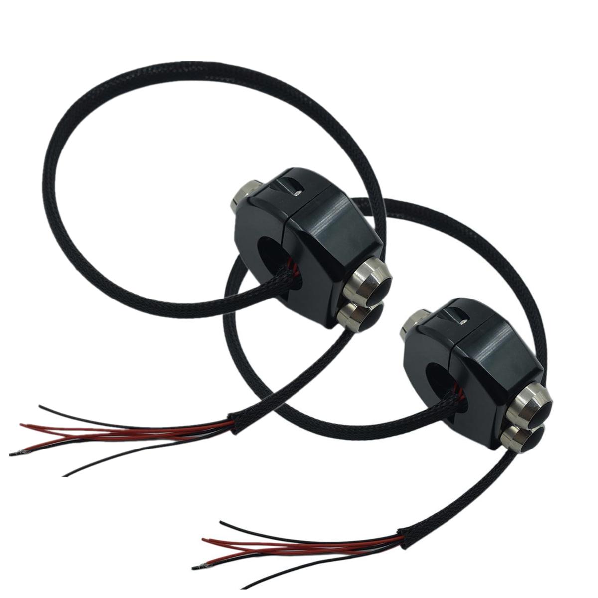 Handlebar switch 3-button CNC-black fully self-locking (pair)