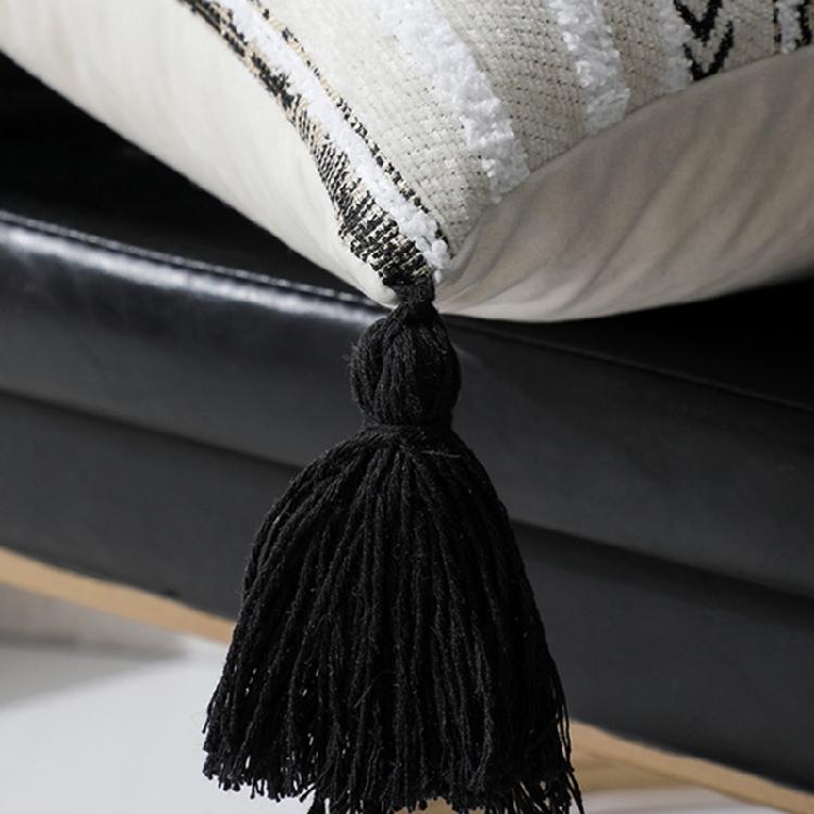 Plushes Chenilles Jacquard Stripeds Tassels Throw Pillow Cover, Bohemians Throw Pillow Cushions Sleeve for Fashionable Space