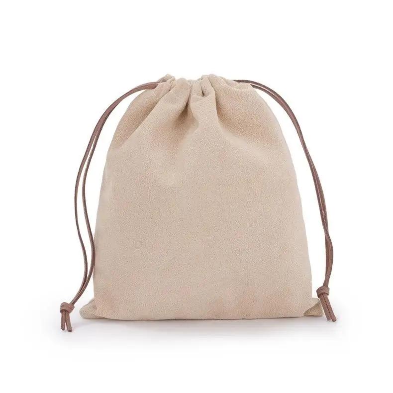 1PC Soft Suede Drawstring Bag Dustproof Pouch for Jewelry Clutches Electronics Storage Reusable Travel Bag Organizer