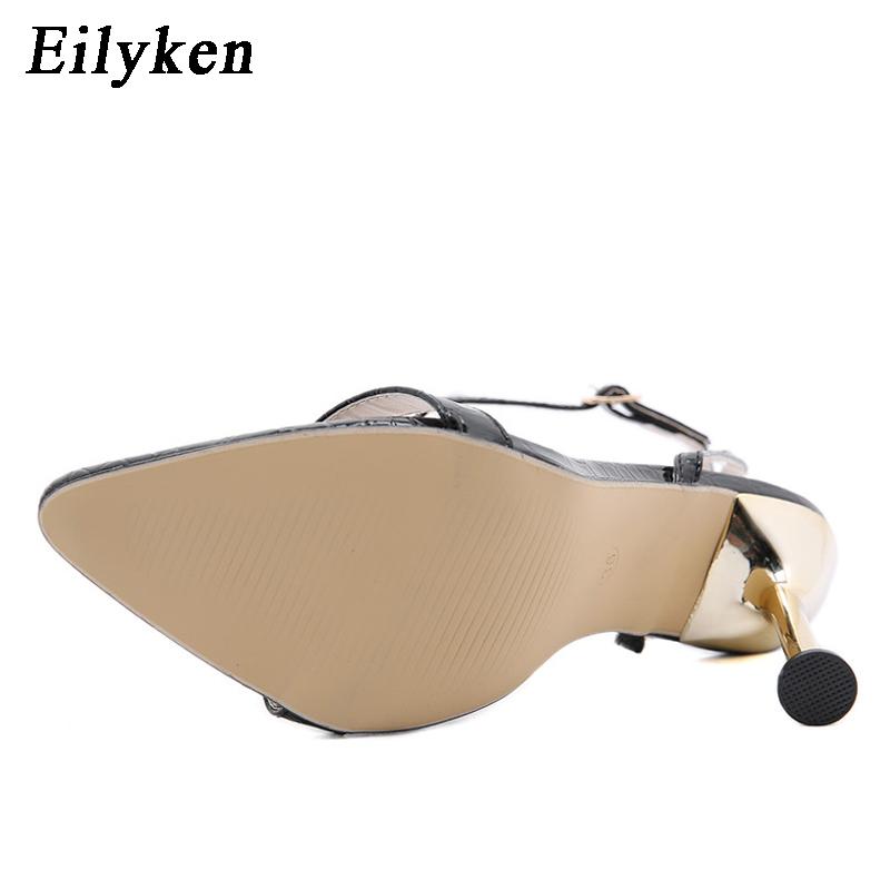 Fashion Eilyken Narrow Band Ankle Buckle Strap Green High Heels Sandals Women's Pointed Toe Party Female Shoes Sandalias Mujer