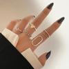 2023 Korean Simple Women Nightclub Ring Party Ring Geometric Carving Girl Student Ring Triangle Hollow Out Ring Set Combination