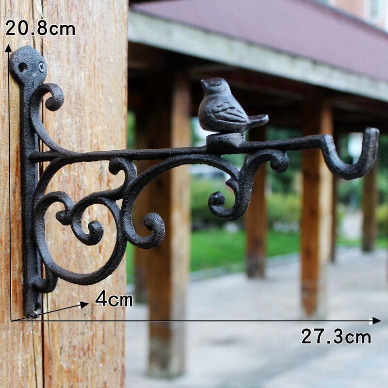 Retro Cast Iron Bird Wall Hooks & Hangers for Baskets & Lanterns