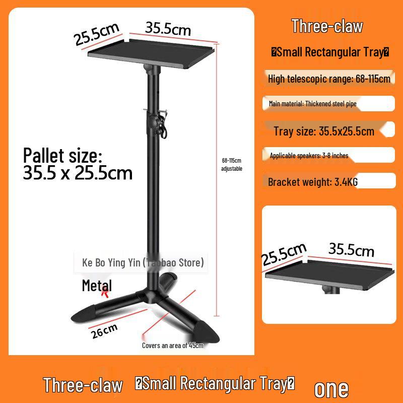 Studio Monitor Speaker Stand - Adjustable Tripod for 4"-8" Speakers