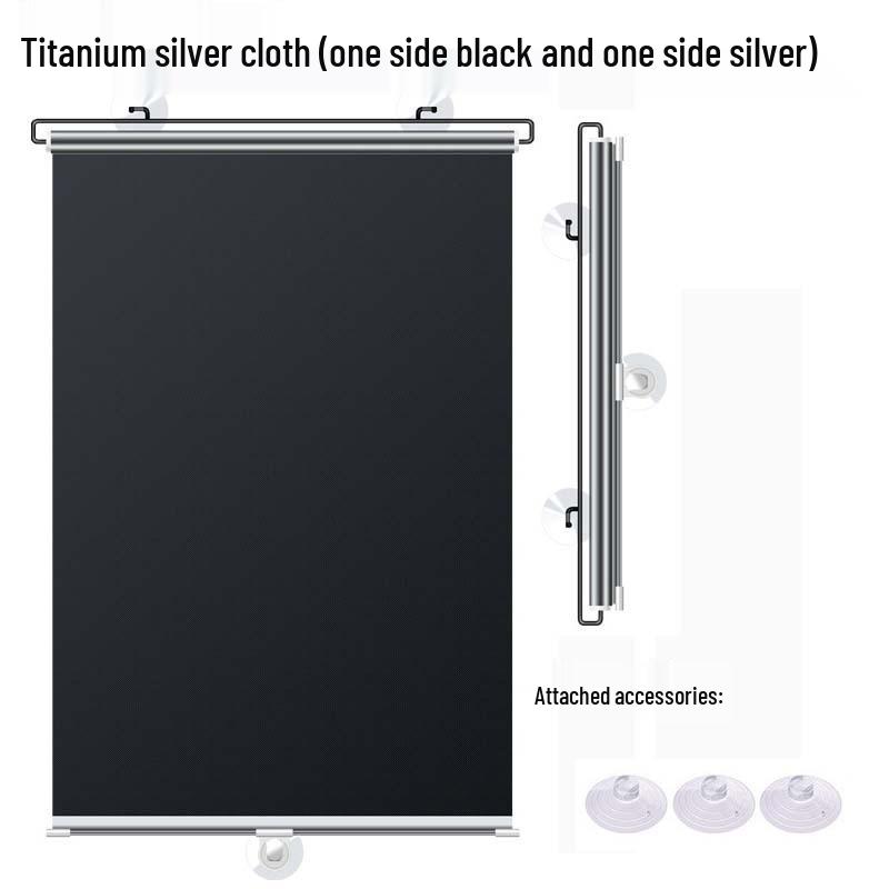 Retractable Titanium Silver Sunshade for Home & Car - High-Definition Transparent Car-Mounted Sun Curtain