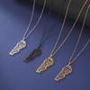 Hollow Out Lebanon Charm Neckchain Versatile Titaniums Steel Necklace Adjustable Length Clavicle Chain for Parties