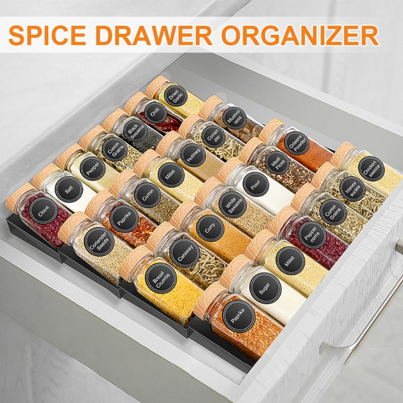 6/12/24pcs Glass Spice Jars with Bamboo Lid Spice Seasoning Containers Salt Pepper Shakers Spice Organizer Kitchen Spice Jar Set