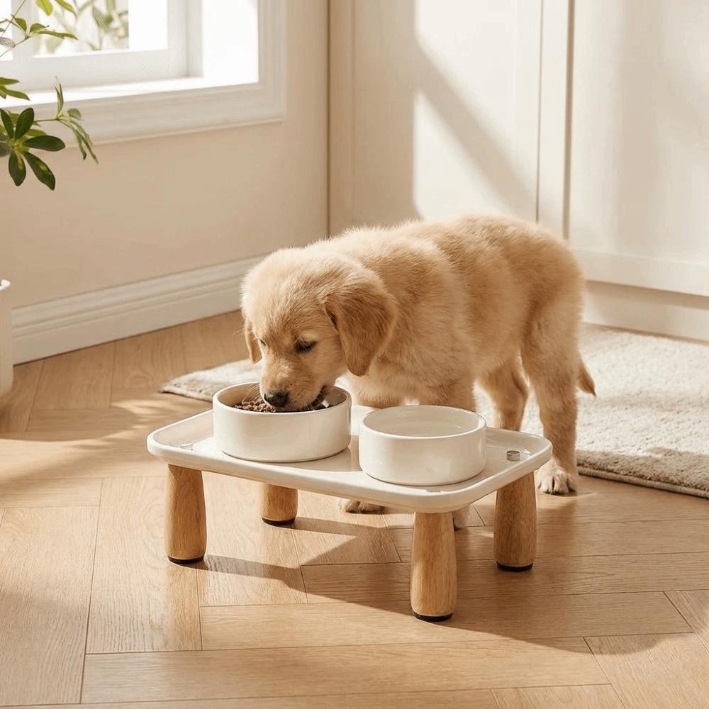 Raised Edge Elevated Pet Feeding Stand Sturdy Pet Feeder Stand Pet Supplies Raised Feeder Home