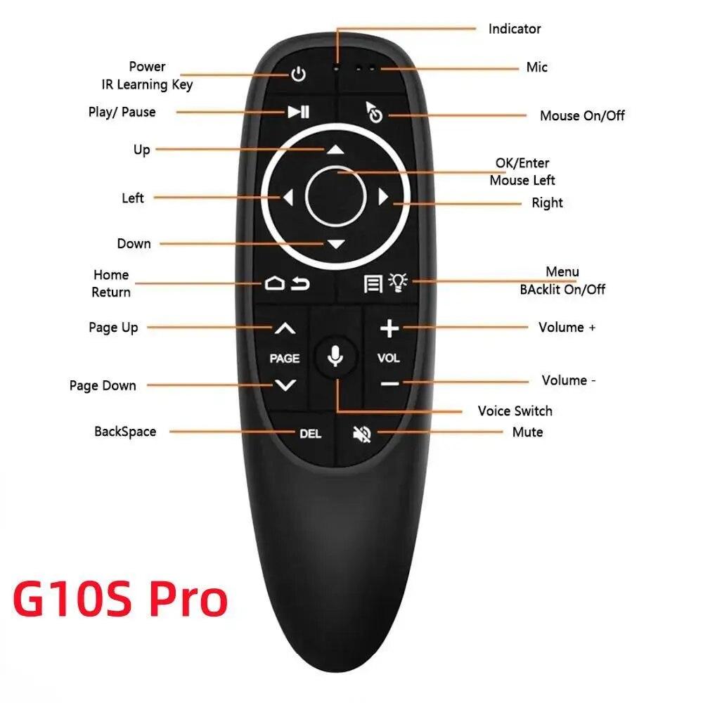 G10S Pilot głosowy 2.4G Bezprzewodowy żyroskop Inteligentna mysz powietrzna Bezprzewodowy pilot zdalnego sterowania dla Android TV Box PC