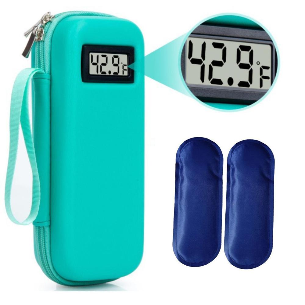 Insulin Cooler Travel Case With Thermometer Waterproof Insulated Storage Bag For Diabetic Medication Outdoor Use