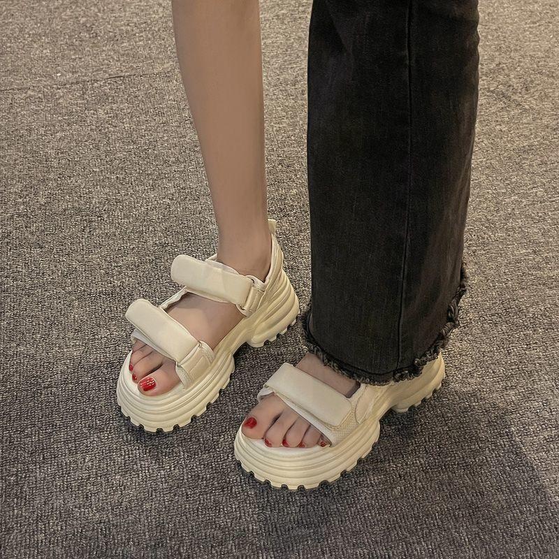 Sports Sandals Women 2025 New Internet Celebrity Muffin with Velcro Casual Wear Velcro Beach Shoes Women