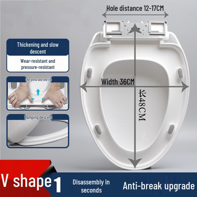 Homeglen Universal Thickened Soft-Close Toilet Seat