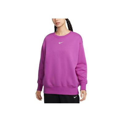 Sportbekleidung Phoenix Fleece Oversized Rundhals-Pullover Langarm-Sweatshirt Damen-Sweatshirt Hot-Lila-Rot DQ5734-518