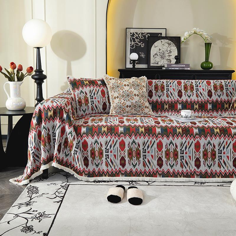 Американский универсальный чехол-плед для дивана, нескользящая накидка, полная накидка, цельный чехол, подушка для дивана, песочный, универсальный для всех сезонов, машинная стирка 30 * 50Cm pillow cover (no pillow core)