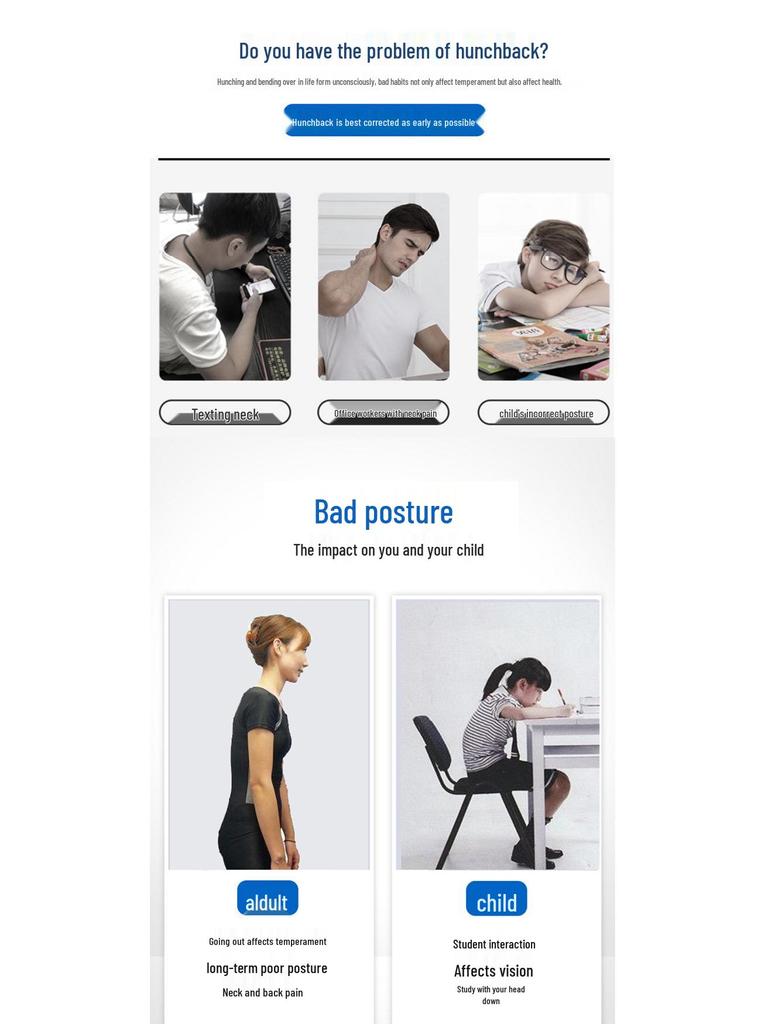 Unisex korektor držení těla podpůrný pás proti hrbění