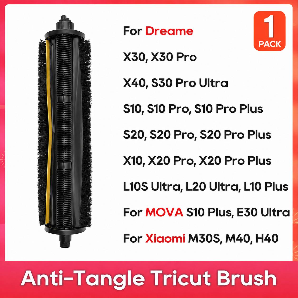 Насадка-щетка TriCut для Dreame X40 Ultra, X30 Pro, X20 Pro, S10, S20 Pro Plus, L10S Pro Ultra, Mova E30 Ultra, Xiaomi M30S, M40, H40