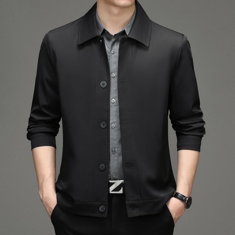Autumn New Men's Middle-aged Casual Lapel Jacket Fashion Trend Stand Collar Jacket
